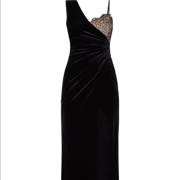 BCBG Lace-Trimmed Velvet Gown - Picture 3 of 4
